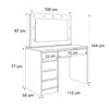 Idohome Schminktisch BELLA II, Kosmetiktisch mit Spiegel Produktbild-Vorschau 8