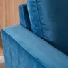 sweeek - 3-Sitzer Sofa mit Samtbezug und Holzbeinen - Blau Produktbild-Vorschau 4