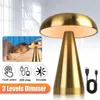 LED Akku Pilz-Tischleuchte gold Metall Dimmbar Kabellos USB Produktbild-Vorschau 4