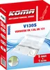 The image shows the packaging of KOMA V130S antibacterial vacuum cleaner bags. Náhled obrázku produktu