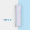 A white body pillow is shown against a split background of white and light blue. Text indicating the dimensions of the pillow is present. Anteprima dell’immagine prodotto