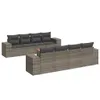 vidaXL 9-tlg. Garten-Sofagarnitur mit Kissen Grau Poly Produktbild-Vorschau 1