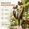 Gartenstecker Metall mit Vogel & Wildblumen, wetterfest Produktbild-Vorschau 2