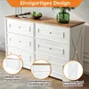 A white dresser with a wooden top, decorated with green apples and a vase of flowers. Insets highlight specific design features. Anteprima dell’immagine prodotto