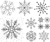 A collage of various snowflake designs. Produktbild-Vorschau