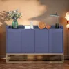Komoda UnboxG 120x30x80 cm niebieska z 4 drzwiami, szafka Podgląd zdjęcia produktu 1