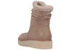 A single brown boot with a fluffy lining is shown from the back. Produktbild-Vorschau