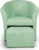 Sessel mit Hocker - Mintgrün - 75x79x64 cm B/H/T - Produktbild-Vorschau 9
