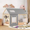 MODFU Kinderbett 90x200cm mit Lattenrost, Hausbett Produktbild-Vorschau 1