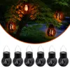 LED Solar Laterne klein mit Flammeneffekt - 6er Set - Mini Produktbild-Vorschau 1