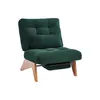 A green corduroy armchair with wooden legs, shown against a white background. Anteprima dell’immagine prodotto
