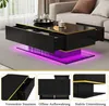 Merax Hochglanzer LED-Couchtisch mit Golddekor, Produktbild-Vorschau 3