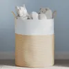 vidaXL Aufbewahrungskorb Beige und Weiß Ø38x46 cm Baumwolle Produktbild-Vorschau 2
