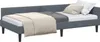vidaXL Rohový rám postele s čelom tmavosivý 90 cm x 200 cm Náhľad obrázku produktu 1