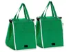 Two green shopping bags with white trim and black handles are shown against a white background. Náhľad obrázku produktu