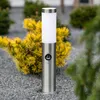 Lampa Ogrodowa Zewnętrzna E27 INOX SŁUPEK 45cm z Czujnikiem Podgląd zdjęcia produktu 1