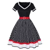 ASKSA Robe Rockabilly Femme 50's Vintage Manches Courtes Voir les images du produit 1