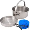 XXL Edelstahl Kochtopf-Set 2 teilig Kochgeschirr Camping Produktbild-Vorschau 1
