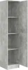 A tall, narrow cabinet with two doors, showing its interior shelves. Podgląd zdjęcia produktu