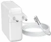 A white Macbook Pro charger with a white coiled cable and a silver magnetic connector. Podgląd zdjęcia produktu