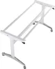 A white folding table base with silver legs and wheels, presented in a studio setting against a white background. Anteprima dell’immagine prodotto