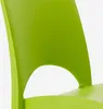 A close-up view of a green chair's backrest with a cutout. Voir les images du produit
