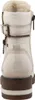 The back view of a white boot with fur lining and buckle details. Voir les images du produit
