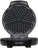 An open waffle iron with heart-shaped molds. Podgląd zdjęcia produktu