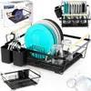 A collage of images showing a dish drainer rack with various kitchenware. Náhled obrázku produktu