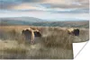 MuchoWow® Poster Schottische Hochlandrind - Nebel - Gras Produktbild-Vorschau 1