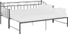 A black metal daybed with a white mattress and two white pillows. Náhled obrázku produktu