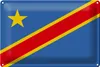 Blechschild Flagge DR Kongo 30x20cm Flag democratic Congo Produktbild-Vorschau 1