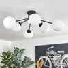 Fossobiubo Deckenlampe aus Metall/Glas in Schwarz/Weiß Produktbild-Vorschau 2
