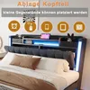Łóżko tapicerowane Merax 160x200 cm z podświetleniem LED i Podgląd zdjęcia produktu 14