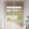 vidaXL Voile Rideaux avec œillets 2 pcs. Marron clair Voir les images du produit 2