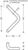 Technical drawing of a door handle with dimensions and specifications. Produktbild-Vorschau