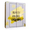 A beauty advent calendar with a gold abstract design and snowflakes. Produktbild-Vorschau