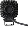The back of a black LED work light with a heat sink and a cable attached. Produktbild-Vorschau