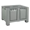 Palettenbox mit Deckel 680l 1200x1000x790 mm Grau - 4 Füsse Produktbild-Vorschau 3