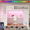 Łóżko piętrowe 90 x 200 cm z biurkiem, oświetleniem LED i Podgląd zdjęcia produktu 6