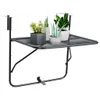 vidaXL Stolik balkonowy czarny 60x40 cm stalowy Podgląd zdjęcia produktu 9