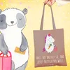 Mr. & Mrs. Panda Tote Bag Einhorn Gemüse - Braun Pastell - Produktbild-Vorschau 2