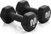 Meteor Hantel-Set 2x5 kg Gusseisen PVC Kurzhanteln Hexagon Produktbild-Vorschau 1
