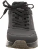 A close-up front view of a black sneaker. Produktbild-Vorschau