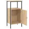A product shot of a wooden cabinet with a black metal frame. Podgląd zdjęcia produktu