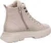 A side view of a beige leather boot with a zipper and laces. Produktbild-Vorschau