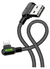 Winkel USB Lightning Schnell-Ladekabel LED, 0.5m (Schwarz) Produktbild-Vorschau 6