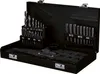 A black metal case containing a set of drill bits and taps. Produktbild-Vorschau