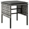 The Living Store Gartenhocker mit Kissen 4 Stk. Grau Poly Produktbild-Vorschau 4