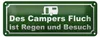 Blechschild Spruch 27x10cm des Campers Fluch ist Regen Produktbild-Vorschau 1